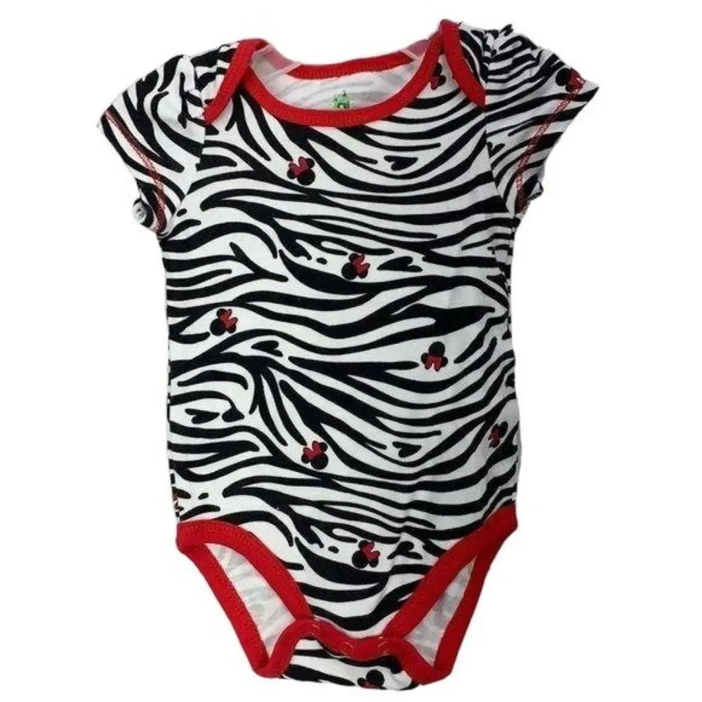 Baby Disney 0-3‎ Months zebra Minnie Mouse bodysuit